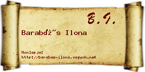 Barabás Ilona névjegykártya