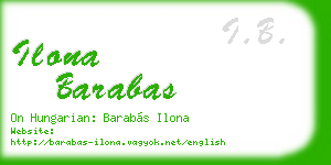 ilona barabas business card
